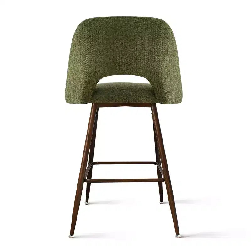 Lot de 3 tabourets de bar de hauteur comptoir du milieu du siècle, chaises d'îlot de cuisine rembourrées de 26 po avec pieds en métal finition noyer - Panipeachy