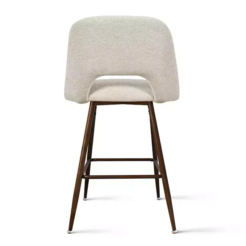 Lot de 3 tabourets de bar de hauteur comptoir du milieu du siècle, chaises d'îlot de cuisine rembourrées de 26 po avec pieds en métal finition noyer - Panipeachy