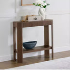 Console en bois massif cannelé 36 po