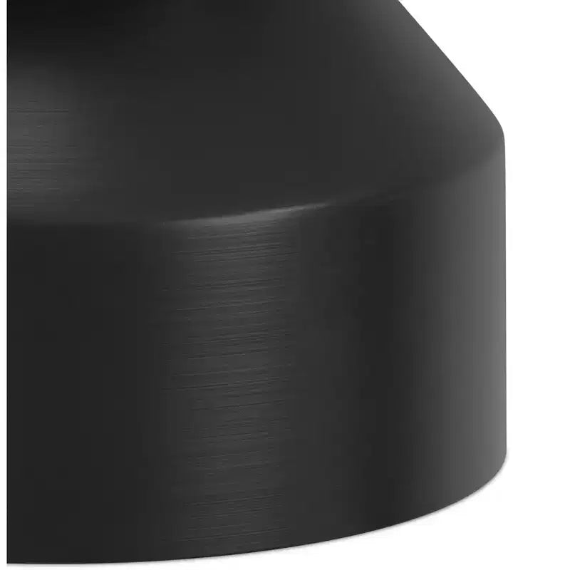 Table d'appoint moderne Dolly avec plateau en véritable marbre de 40,6 cm de large, en métal, noir/blanc, assemblée