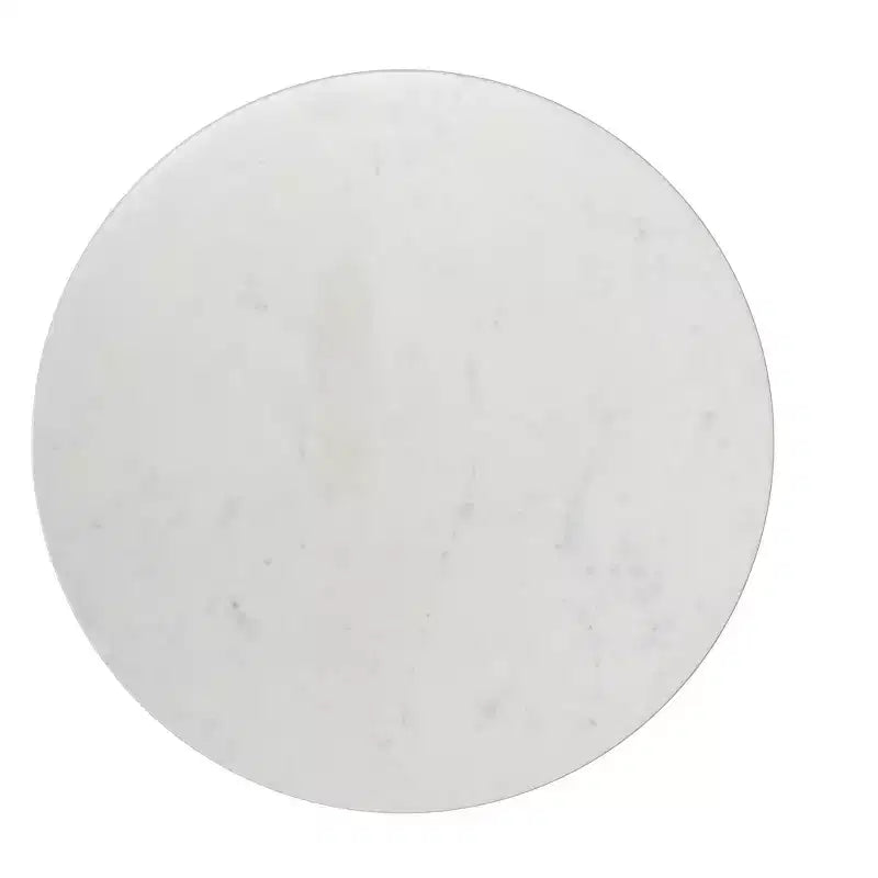 Table d'appoint moderne Dolly avec plateau en véritable marbre de 40,6 cm de large, en métal, noir/blanc, assemblée