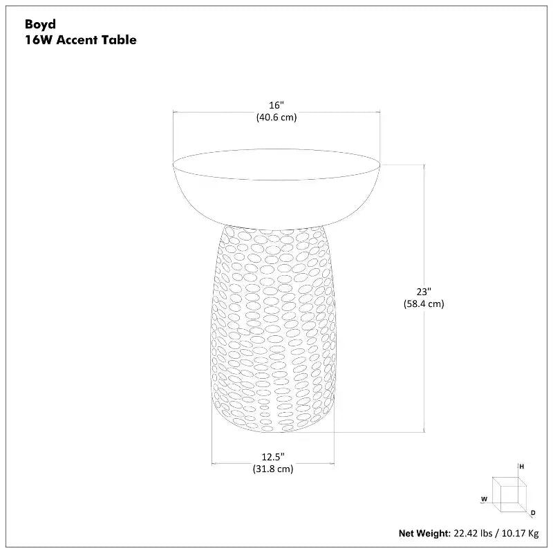 Table d'appoint haute contemporaine Willis en manguier massif de 16 po de largeur, assemblée
