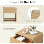 AMERLIFE Lot de 2 tables de chevet modernes avec tiroir et étagère ouverte, en bois composite