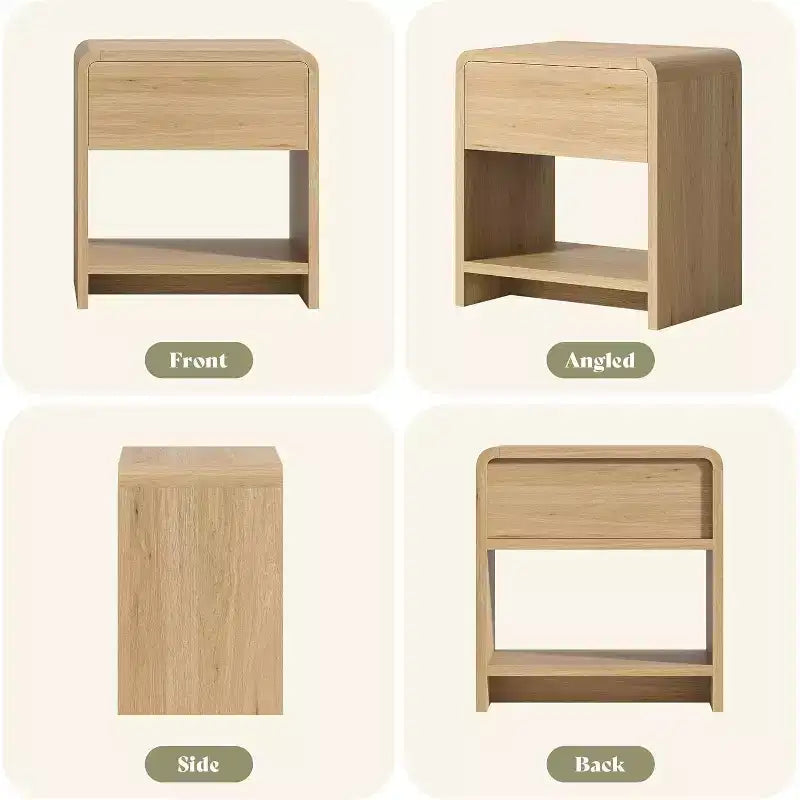 AMERLIFE Lot de 2 tables de chevet modernes avec tiroir et étagère ouverte, en bois composite
