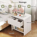 AMERLIFE Lot de 2 tables de chevet modernes avec tiroir et étagère ouverte, en bois composite