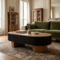 GDFStudio Elvire French Country Rubberwood Coffee Table with Hidden Storage and Removable Tabletop