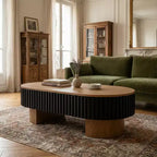 GDFStudio Elvire French Country Rubberwood Coffee Table with Hidden Storage and Removable Tabletop