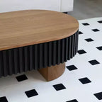 Table basse GDFStudio Elvire en bois d'hévéa de style campagnard français avec rangement dissimulé et plateau amovible