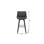 HomeRoots 26 Tabouret de bar pivotant hauteur comptoir en similicuir et fer gris et noir