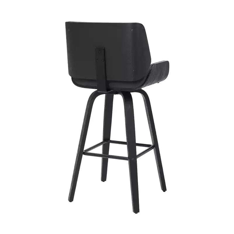 HomeRoots 26 Tabouret de bar pivotant hauteur comptoir en similicuir et fer gris et noir