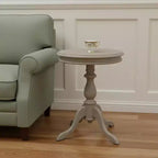 HomeRoots Table d'appoint ronde 25 en bois manufacturé gris taupe