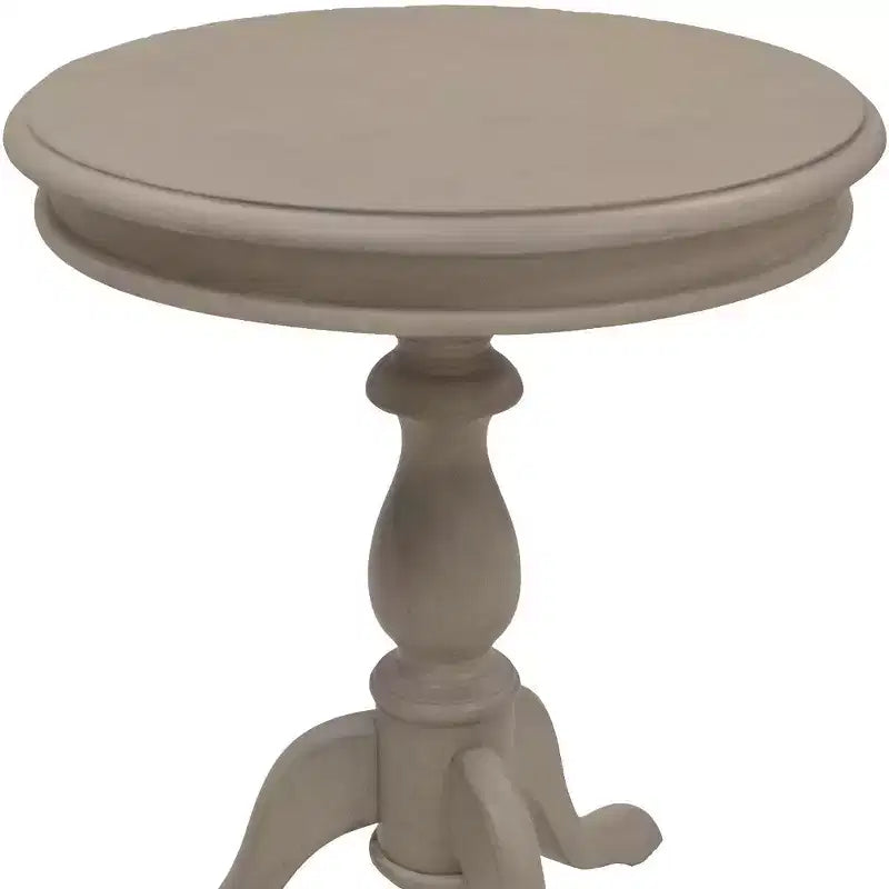 HomeRoots Table d'appoint ronde 25 en bois manufacturé gris taupe