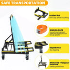 Chariot à plaques de plâtre pliant COZONY, capacité de 2200 lb, chariot de transport de panneaux extensible avec 4 roulettes pivotantes, pour plaques de plâtre, contreplaqué et bois d'œuvre
