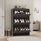 COZONY Armoire à chaussures haute de 46 po avec 3 tiroirs basculants Meuble de rangement à chaussures en bois avec étagère réglable pour entrée, couloir, salon