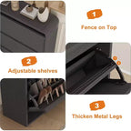 COZONY Armoire à chaussures haute de 46 po avec 3 tiroirs basculants Meuble de rangement à chaussures en bois avec étagère réglable pour entrée, couloir, salon