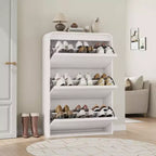 COZONY Armoire à chaussures haute de 46 po avec 3 tiroirs basculants Meuble de rangement à chaussures en bois avec étagère réglable pour entrée, couloir, salon