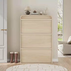 COZONY Armoire à chaussures haute de 46 po avec 3 tiroirs basculants Meuble de rangement à chaussures en bois avec étagère réglable pour entrée, couloir, salon