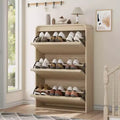 COZONY 46 Tall Shoe Cabinet with 3 Flip Drawers Wooden Shoe Storage with Adjustable Shelf for Entryway Hallway Living Room