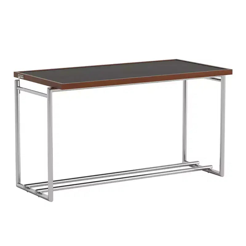 Table Basse Relevable Luck Live 50 Transformable en Bureau, Piétement Acier Inoxydable, Plateau Bicolore Pour Salon