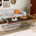 Luck Live 50 Convertible Coffee Table To Desk, Stainless Steel Frame, Dual-tone Top For Living Room