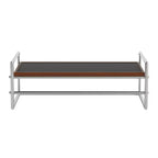 Table Basse Relevable Luck Live 50 Transformable en Bureau, Piétement Acier Inoxydable, Plateau Bicolore Pour Salon