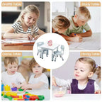 Ensemble table réglable en hauteur et 2 chaises pour tout-petits avec plateau à graffitis, ensemble table et chaises pour enfants, pieds antidérapants, table d'activités pour enfants pour la maison, la crèche