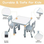 Ensemble table réglable en hauteur et 2 chaises pour tout-petits avec plateau à graffitis, ensemble table et chaises pour enfants, pieds antidérapants, table d'activités pour enfants pour la maison, la crèche