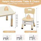 Ensemble table réglable en hauteur et 2 chaises pour tout-petits avec plateau à graffitis, ensemble table et chaises pour enfants, pieds antidérapants, table d'activités pour enfants pour la maison, la crèche