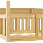 Lit à baldaquin double/grand format avec étagères et barrières de sécurité, lit au sol en bois avec porte pour enfants