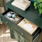 Commode haute en bois à 5 tiroirs, commode de chambre moderne avec tiroirs profonds et poignées métalliques pour chambre à coucher, entrée et couloir