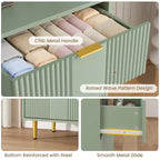Commode cannelée pour chambre à coucher, commode moderne avec poignée en métal, organisateur de rangement pour vêtements en bois