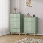 Commode cannelée pour chambre à coucher, commode moderne avec poignée en métal, organisateur de rangement pour vêtements en bois