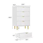 Commode cannelée pour chambre à coucher, commode moderne avec poignée en métal, organisateur de rangement pour vêtements en bois