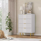 Commode cannelée pour chambre à coucher, commode moderne avec poignée en métal, organisateur de rangement pour vêtements en bois