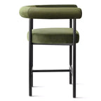 Lot de 3 tabourets de comptoir de luxe en velours avec accoudoirs, chaises de bar modernes de 24 pouces de large pour grand îlot de cuisine - Panipeachy