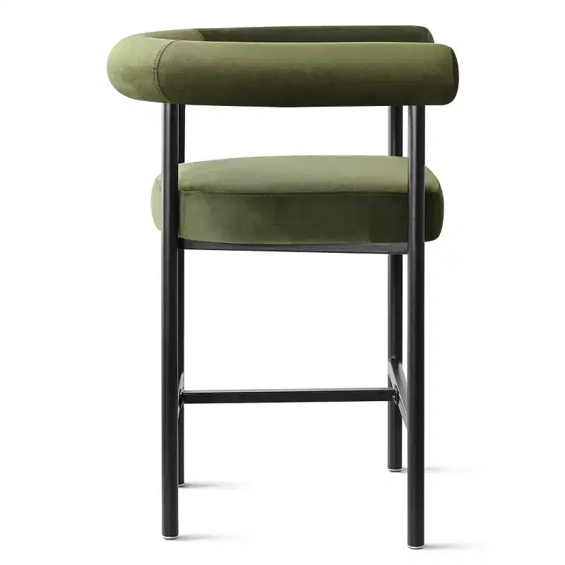 Lot de 3 tabourets de comptoir de luxe en velours avec accoudoirs, chaises de bar modernes de 24 pouces de large pour grand îlot de cuisine - Panipeachy
