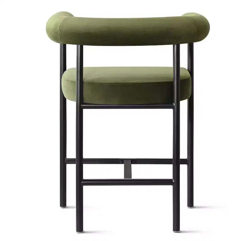 Lot de 3 tabourets de comptoir de luxe en velours avec accoudoirs, chaises de bar modernes de 24 pouces de large pour grand îlot de cuisine - Panipeachy