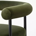 Lot de 3 tabourets de comptoir de luxe en velours avec accoudoirs, chaises de bar modernes de 24 pouces de large pour grand îlot de cuisine - Panipeachy