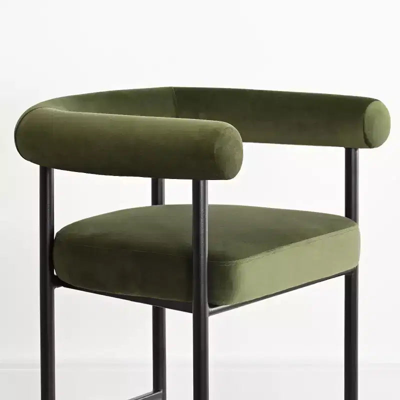 Lot de 3 tabourets de comptoir de luxe en velours avec accoudoirs, chaises de bar modernes de 24 pouces de large pour grand îlot de cuisine - Panipeachy