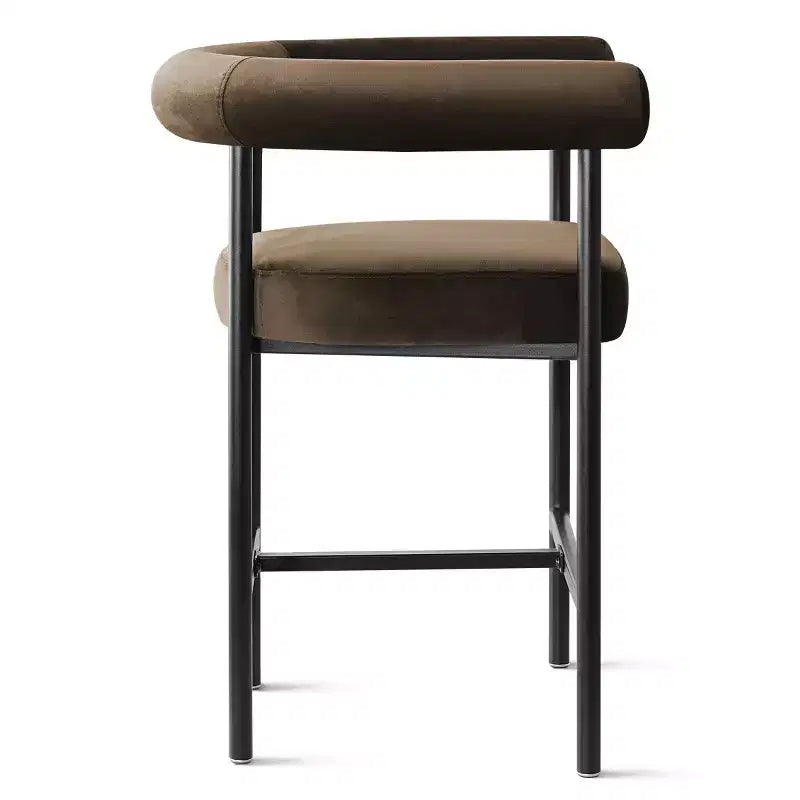 Lot de 3 tabourets de comptoir de luxe en velours avec accoudoirs, chaises de bar modernes de 24 pouces de large pour grand îlot de cuisine - Panipeachy