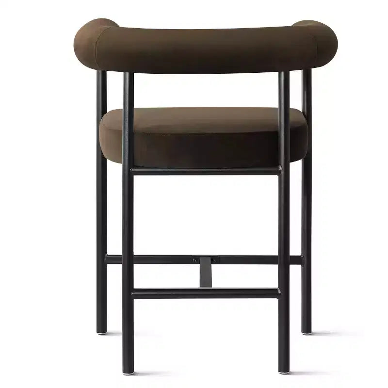 Lot de 3 tabourets de comptoir de luxe en velours avec accoudoirs, chaises de bar modernes de 24 pouces de large pour grand îlot de cuisine - Panipeachy