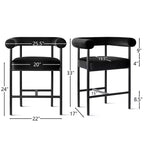 Lot de 3 tabourets de comptoir de luxe en velours avec accoudoirs, chaises de bar modernes de 24 pouces de large pour grand îlot de cuisine - Panipeachy