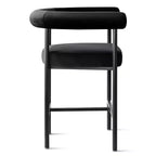 Lot de 3 tabourets de comptoir de luxe en velours avec accoudoirs, chaises de bar modernes de 24 pouces de large pour grand îlot de cuisine - Panipeachy