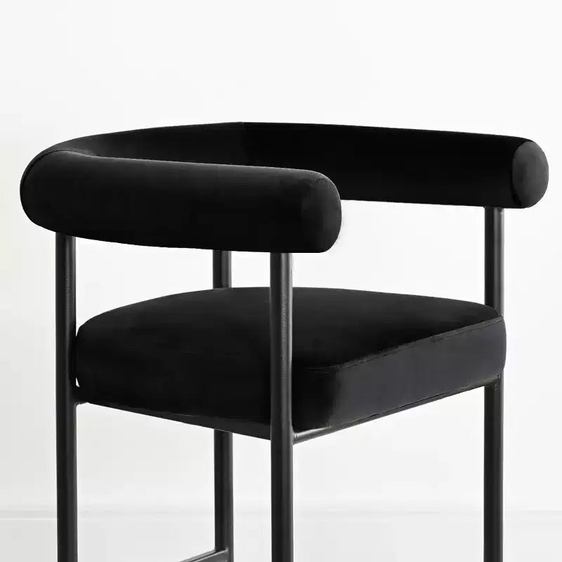 Lot de 3 tabourets de comptoir de luxe en velours avec accoudoirs, chaises de bar modernes de 24 pouces de large pour grand îlot de cuisine - Panipeachy