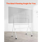 Meuble TV Roulant VEVOR, Chariot TV Mobile pour écrans Plats/Incurvés LED/LCD/OLED de 35 à 100 Pouces, Support d'Écran Portable avec Roues Supportant jusqu'à 90 kg, Blanc