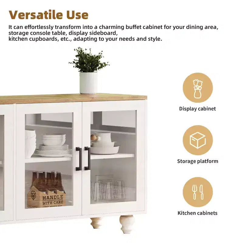 Meuble TV GDFStudio Keith pour téléviseur jusqu'à 70 po avec étagères réglables et rangement