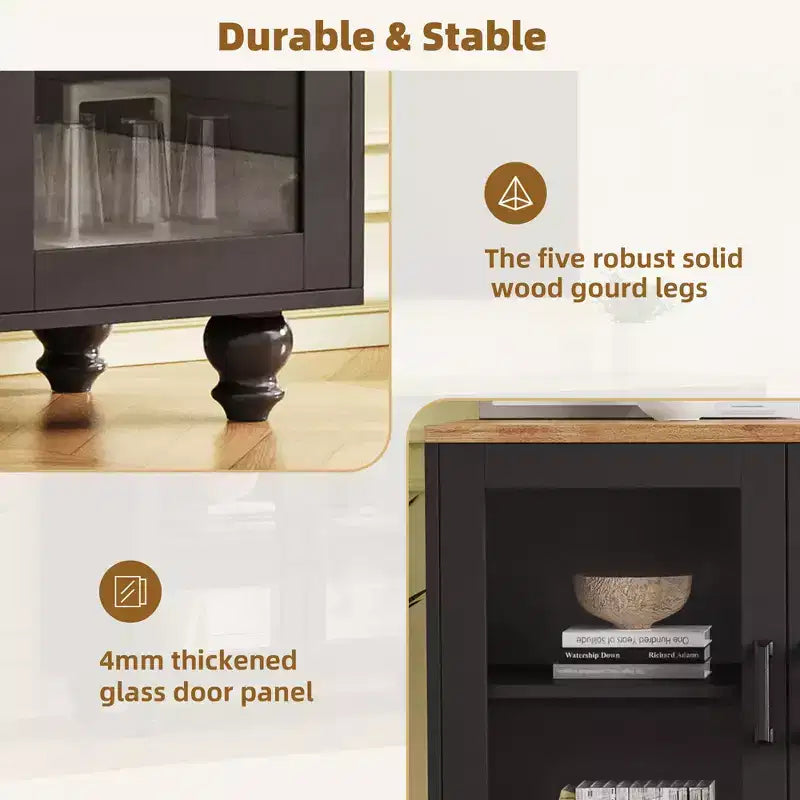 Meuble TV GDFStudio Keith pour téléviseur jusqu'à 70 po avec étagères réglables et rangement