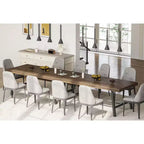71 Large Dining Table, Farmhouse Dining Table for 8-12, Brown Wood 6-10 Seater w/Adjustable Feet, Kitchen/Dining/Living Room