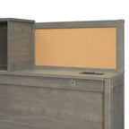 Lit de repos double en bois Luxystar avec 3 tiroirs, étagère et prises de courant