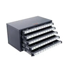 VIYET Five-Drawer Drill Bit Dispenser Storage Rack, Steel 33/64-63/64, Labeled & Stackable for Drill Bit Storage